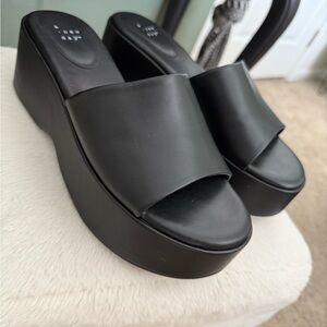 a new day Black Platform Shoes with Cushioned Sole